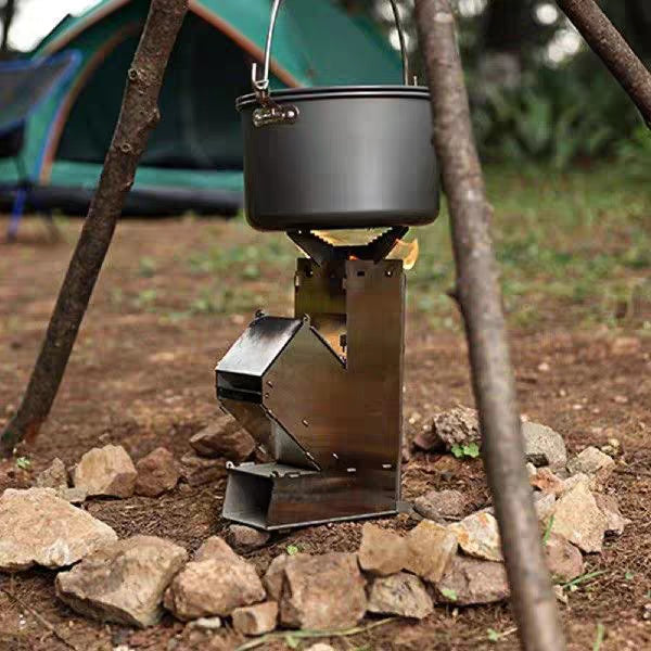 Portable Rocket Stove For Camping And Travel,Compact Foldable Design With Instant Setup,Lightweight Outdoor Heater, Fast Heating And Durable Construction