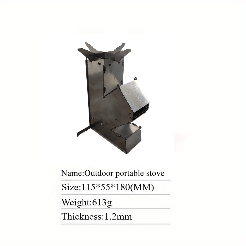 Portable Rocket Stove For Camping And Travel,Compact Foldable Design With Instant Setup,Lightweight Outdoor Heater, Fast Heating And Durable Construction