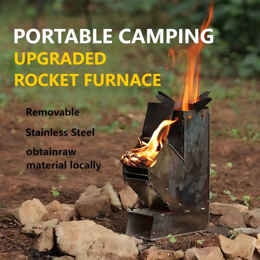 Portable Rocket Stove For Camping And Travel,Compact Foldable Design With Instant Setup,Lightweight Outdoor Heater, Fast Heating And Durable Construction